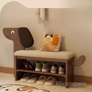 강아지 원목 신발장 다층구조 가정용 의자 정리대 벤치