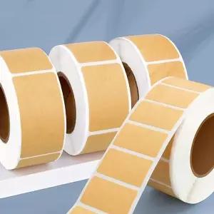 크라프트 롤 스티커 4롤 포장용 선물 답례품 사무용 문구 WFLOPCM