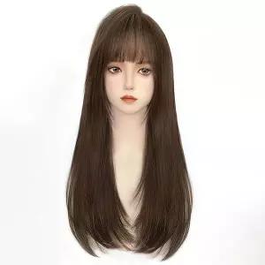 레이어드 롱스트레이트 여성 풀가발 긴머리가발 통가발 여성헤어스타일 여자가발 WFIX3RS