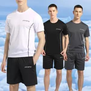 [모로엠] 쿨링 소재 남성 반팔 운동 세트 ON-SET-QWFN0XSR