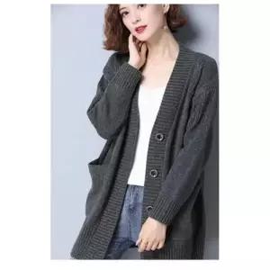 여친 롱 가을 겨울 러블리 덧대 두께 가디건 증가 스웨터 다올4