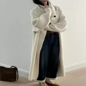 여사친 니트 롱 솔리드 스웨터 카디건 터틀 겨울감각 빅 러블리 다올4