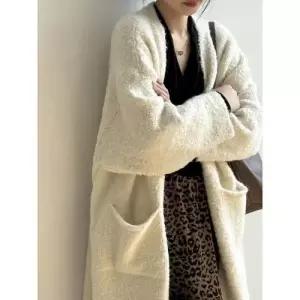 여성용 롱 니트 울 가을 러블리 가디건 보들보들 카디건 겨 스웨터 다올4