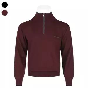 남자 겨울 국내제작 울 반집업 니트 티셔츠 NA-L-KN-Q004-자주