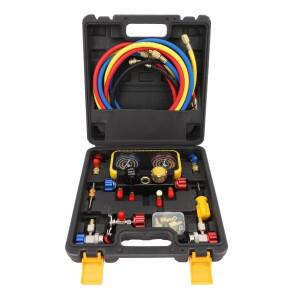 AC 에어컨 매니 폴드 게이지 세트 R410a R22 및 R134a 냉매 용 전문 자동차 압력 도구 키트