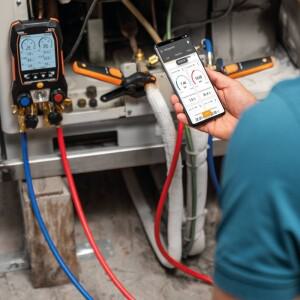 Testo 557s 스마트 진공 키트 무선 및 클램프 온도 프로브가 포함된 디지털 매니폴드