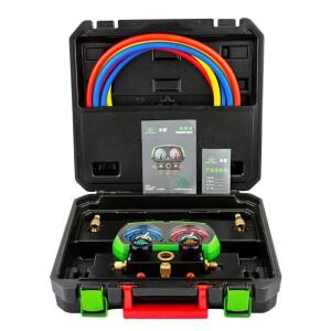 DSZH ST-B268 HVAC A AC 냉동 키트 매니폴드 게이지 세트, 자동차 서비스 에어컨 수리 불소 충전 도구