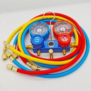3방향 압력계 에어컨 진단 프레온 충전 그룹 - R134A, R404A, R22 냉매에 적합