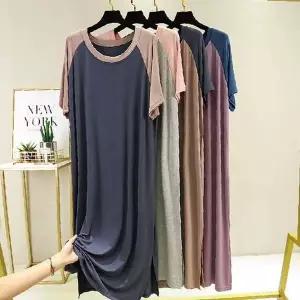 (이거찜) 나그랑 모달 반팔 롱원피스 잠옷 홈웨어