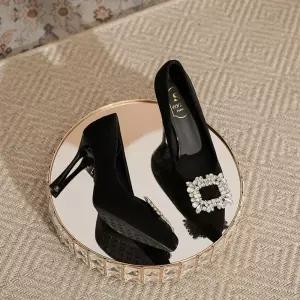 여사친 검정 구두 세무 힐 프렌치 단화 스틸레토 가보시 하이힐 SPO마켓5