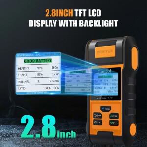 LANCOL LC-510 자동차 배터리 테스터 백라이트 고전압 보호 TFT LCD 디스플레이 7-30VDC 2.8 인치