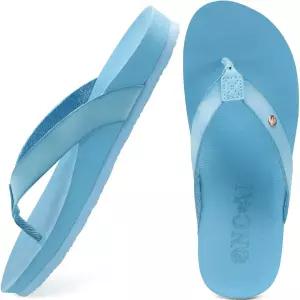 ONCAI 여성용 플립플랍 편안한 스트랩 요가 매트 논슬립 통 샌달 캐주얼 여름 해변 슬 아치 지지대 포함