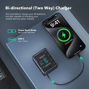 Insta360 X4 배터리 충전기 용 CYNOVA 케이스 및 메모리 카드 보관함 양방향 허브 TypeC 악세서리