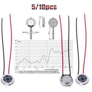 5/10Pcs 0-20kHz 8 옴 0.5/1W 라운드 스피커 10mm 미니 초박형 혼 휴대폰 컴퓨터 DIY 수리용