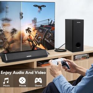 AIYIMA S03D 오디오 사운드바 서브우퍼 포함 홈 TV용 무선 블루투스 2.1 PC 게임용 HD 서라운드 시스템