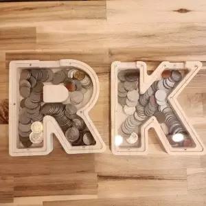 우드 인테리어 소품 알파벳 저금통 선물
