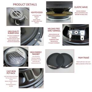 6인치 640W(2*320W) 3소켓 GM 동축 자동차 음악 스테레오 전체 주파수 HD 스피커 무손실 설치