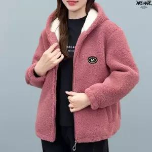 겨울 여자 루즈핏 두툼 플리스 후드집업