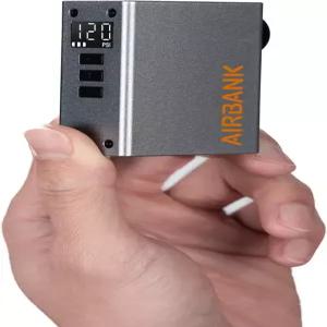 게이지가 장착된 에어뱅크 미니 자전거 펌프 포켓 2 프로 120 PSI 전기 휴대용 로드 바이크용 충전식 산악