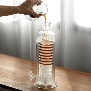 유리냉각 커피포트 핸드드립 아이스 나선형 내열냉각 냉각기 쿨링포트