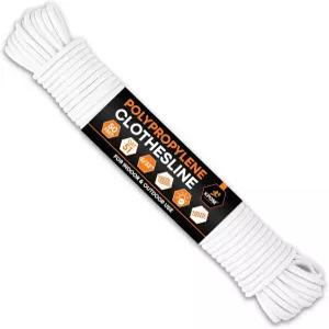 플라스틱 빨랫줄 - 50 의류 라인 흰색 실외 날씨 저항성 및 세탁물 걸이 건조용 합성 코드 풀리용 로프