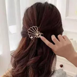 조개 승무원 긴머리 반묶음 집게핀 글램