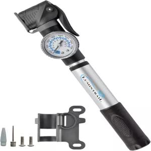 루민트레일 휴대용 미니 자전거 펌프 프레스타 밸브 및 슈레이더 장착 - 압력 게이지가 있는 프레임 마운트