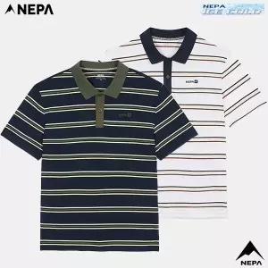 네파 남성 봄여름 멀티 스트라이프 피케 반팔 폴로 카라티셔츠 7L352682348465
