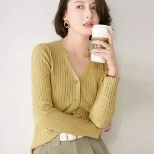 여성 5컬러 기본 디자인 골지 니트 가디건