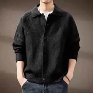 남성 니트 추동 캐주얼 카디건 칼라넥 스웨터 터틀넥 트렌디 도톰 아이템 HT4