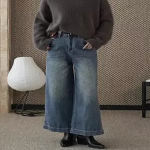 여사친 빈티지 트렌디 아이템 청바지 배기핏 와이드 HT4