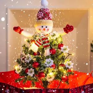 눈내리는 트리 겨울 75cm전동눈송이트리 장식등 A 스노우볼 대형 가로등 장