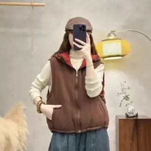 여사친 캐주얼 동계 빈티지 패딩 상의 조끼 레이어드 러블리 집업 후드 다올4