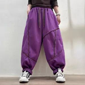 바지 면 캐주얼 겨울 여성패션 면린넨 슬러브 기모 빅사이즈 대디 DL4