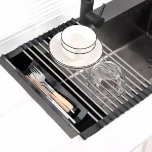 싱크대 그릇 건조대 식기 물빠짐 실리콘 드라잉 롤매트 주방식 기건 받침 싱크대롤 대물