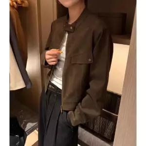 추동 빈티지 차이나 스웨이드 재킷 자켓 코트 가죽 여성패션 DL4