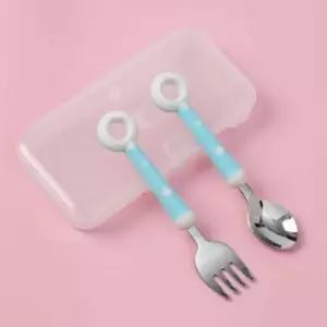 폴리 유아용 도넛 수저포크 세트(블루) 어린이숟가락