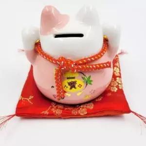 [문구]  핑크  일본저금통 귀여운 고양이저금통 일식소품