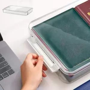 [문구] 투명 수납함 파일 케이스 사무실 문서 정리 보관 중형 서류 보관함 책상 데스크 보관통