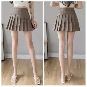 여성 플리츠 스커트 체크 미니 주름 테니스 치마
