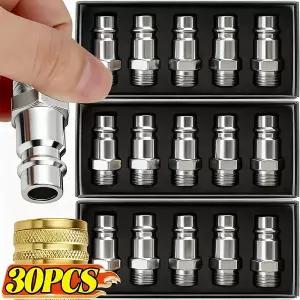 콤푸레샤 부품  30/5PCS 공압 피팅 유럽 표준 EU 유로 타입 퀵 커플링 커넥터 커플러 에어 컴프레서용 남성