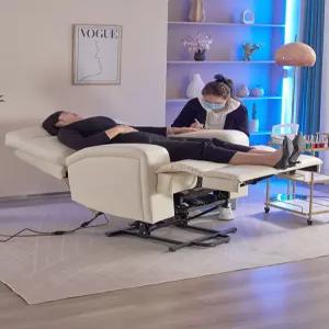 네일 리클라이너 속눈썹 전동 크림색 180도 패디