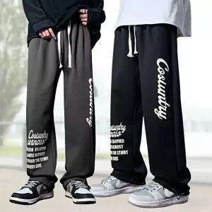 [모로엠]남성 와이드 레터링 밴딩 조거팬츠 ON-PTA-QWFN0YOR
