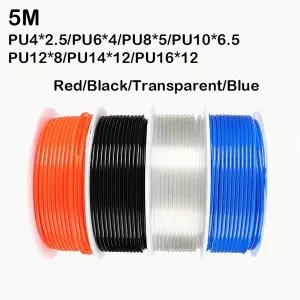 콤푸레샤 부품  5 미터 8mm 6mm 4mm 10mm PU 공압 호스 튜브 파이프 12mm 14mm 16mm 공기 압축기 폴리우레