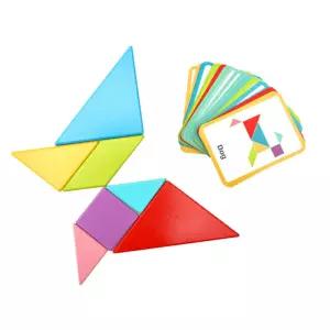 도형배우기 학습 조각놀이 칠교탱그램 지능 IQ 시각발달 교구 EQ 창의력 사각 6세 7살