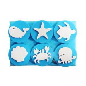 어린이 미술수업 창작활동 바다동물 스탬프 유아 이름배우기 도장찍기 창의력 자신감