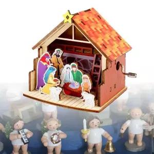 오르골 뮤직박스 예쁜소품 수동 오르골 성탄 구유 오르골고급형