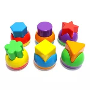 도형인지능력 모양 짝맞추기 쌓기블록 영유아 베이비 애기 고리던지기 교구 오감자극