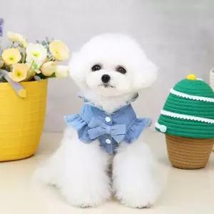 애견 데일리 산책 하네스 프릴 스커트 원피스 옷 패션