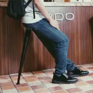 휴대용수축의자 서서 앉는 휴대용 지팡이 의자 접이식 길이조절 스툴